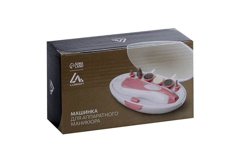 Аппарат д/маникюра LuazON LMM-005 6 насадок 2хAA не в комплекте розовый