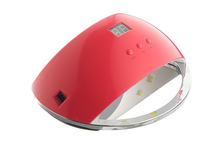 Лампа для гель-лака LuazON LUF-22, LED, 21 диод, 48 Вт, таймер 3 режима, 220 В, красная