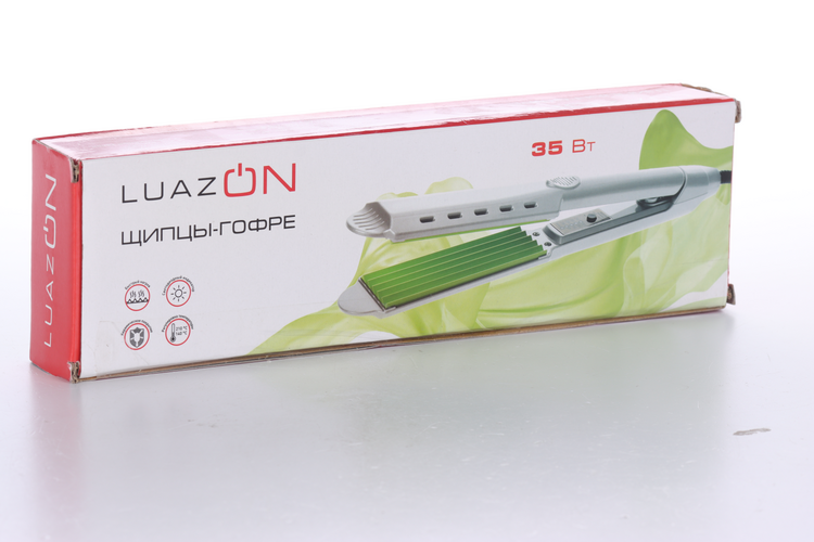 УЦЕНКА Щипцы-гофре LuazON LW-12, 35 Вт, керамическое покрытие, 40х110 мм, 210°, белые
