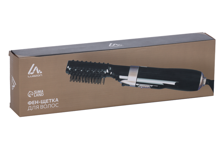 Фен-щетка LuazON LFS-02, 1400 Вт, 4 насадки, 2 режима, 220 В, чёрный