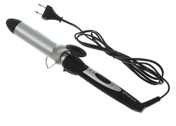 Плойка Sakura SA-4400BK-32, 50 Вт, керамическое покрытие, d=32 мм, чёрная