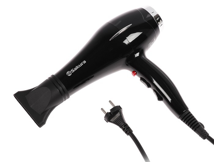 Фен Sakura SA-4037BK, 2400 Вт, 3 режима, 2 скорости, шнур 2.2 м, чёрный