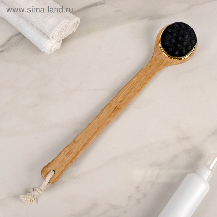 Щётка банная с ручкой, искусственная щетина, серия black