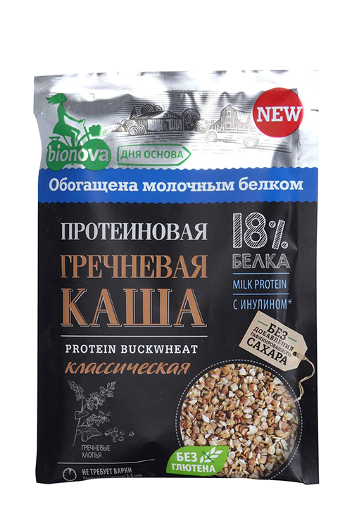 Каша Bionova гречневая/протеиновая классическая б/сахара, 40 г