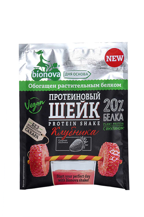 Шейк Bionova протеиновый с клубникой, 25 г