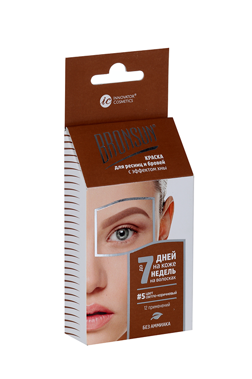 Комплект INNOVATOR COSMETICS bronsun краска д/ресниц/бровей/оксидант-мол с эф хны/светло-коричн#5