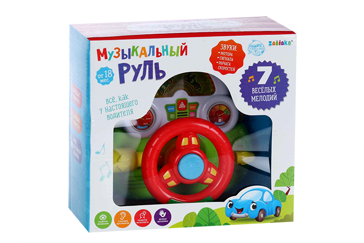 Музыкальный руль «Машинки», световые и звуковые эффекты, работает от батареек