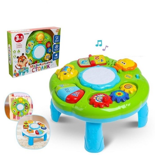 Развивающий столик «Весёлая игра», 3 в 1, световые и звуковые эффекты