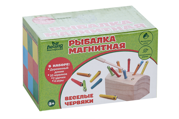 Рыбалка магнитная «Весёлые червяки»