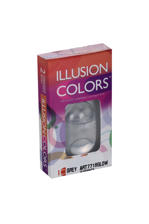 Линзы ILLUSION colors el Grey GLOW контактные -2.0/14.0/8.6 2 шт