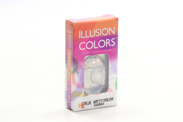 Линзы ILLUSION colors el. Blue GLOW контактные -1.5/14.0/8.6/ 2 шт