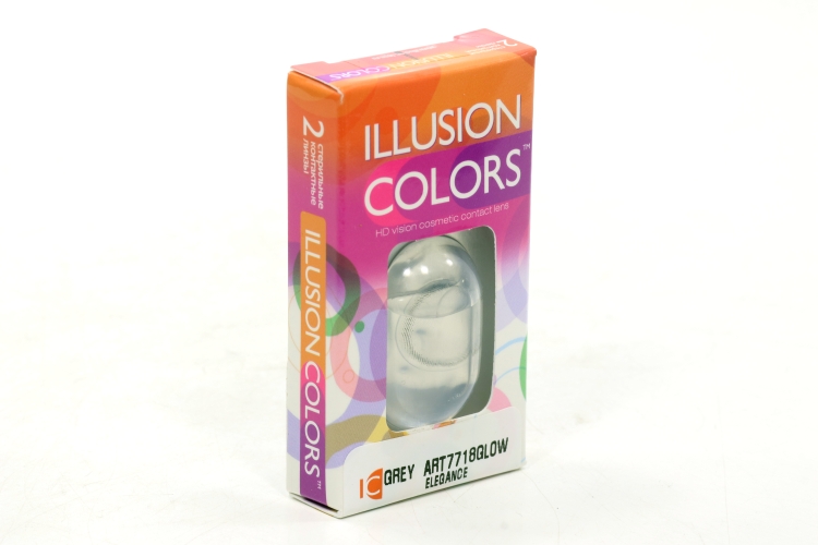 Линзы ILLUSION colors el. Grey GLOW контактные -3.5/14.0/8.6/2 шт