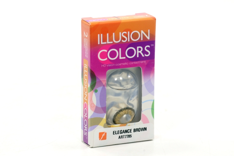 Линзы ILLUSION colors Elegance brown контактные 3 месяца -1.5/14.0/8.6/2 шт