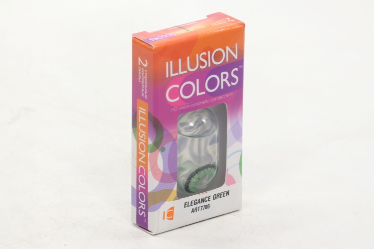 Линзы ILLUSION colors Elegance green контактные 3 месяца -1.0/14.0/8.6/2 шт