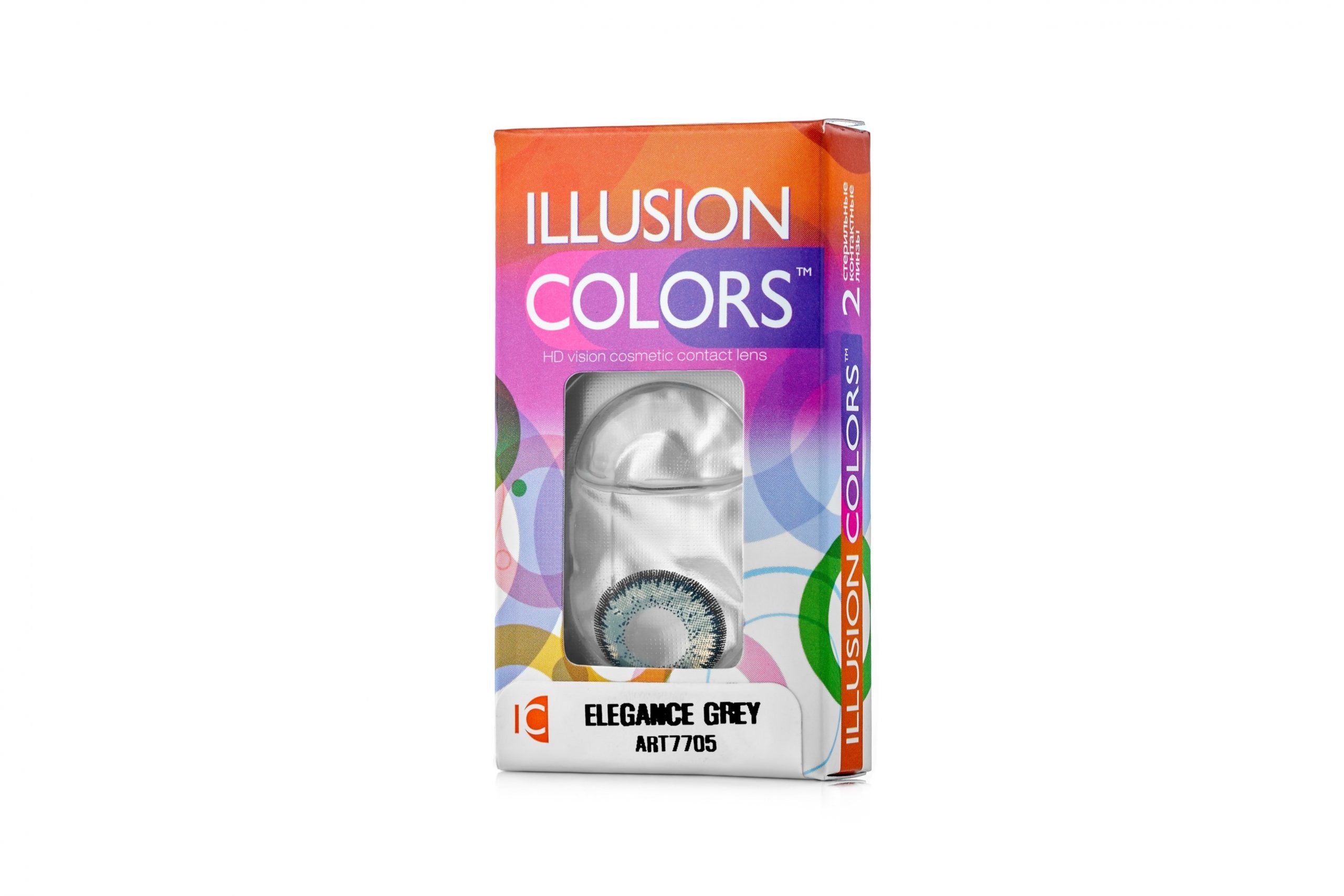Линзы ILLUSION colors Elegance grey контактные 3 месяца -0.0/14.0/8.6 2 шт
