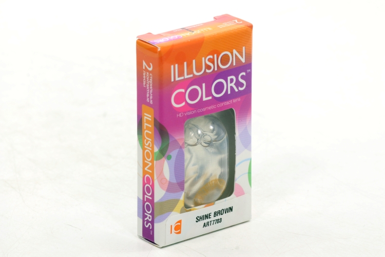 Линзы ILLUSION colors Shine brown контактные 3 месяца-0.0/14.0/8.6/2 шт