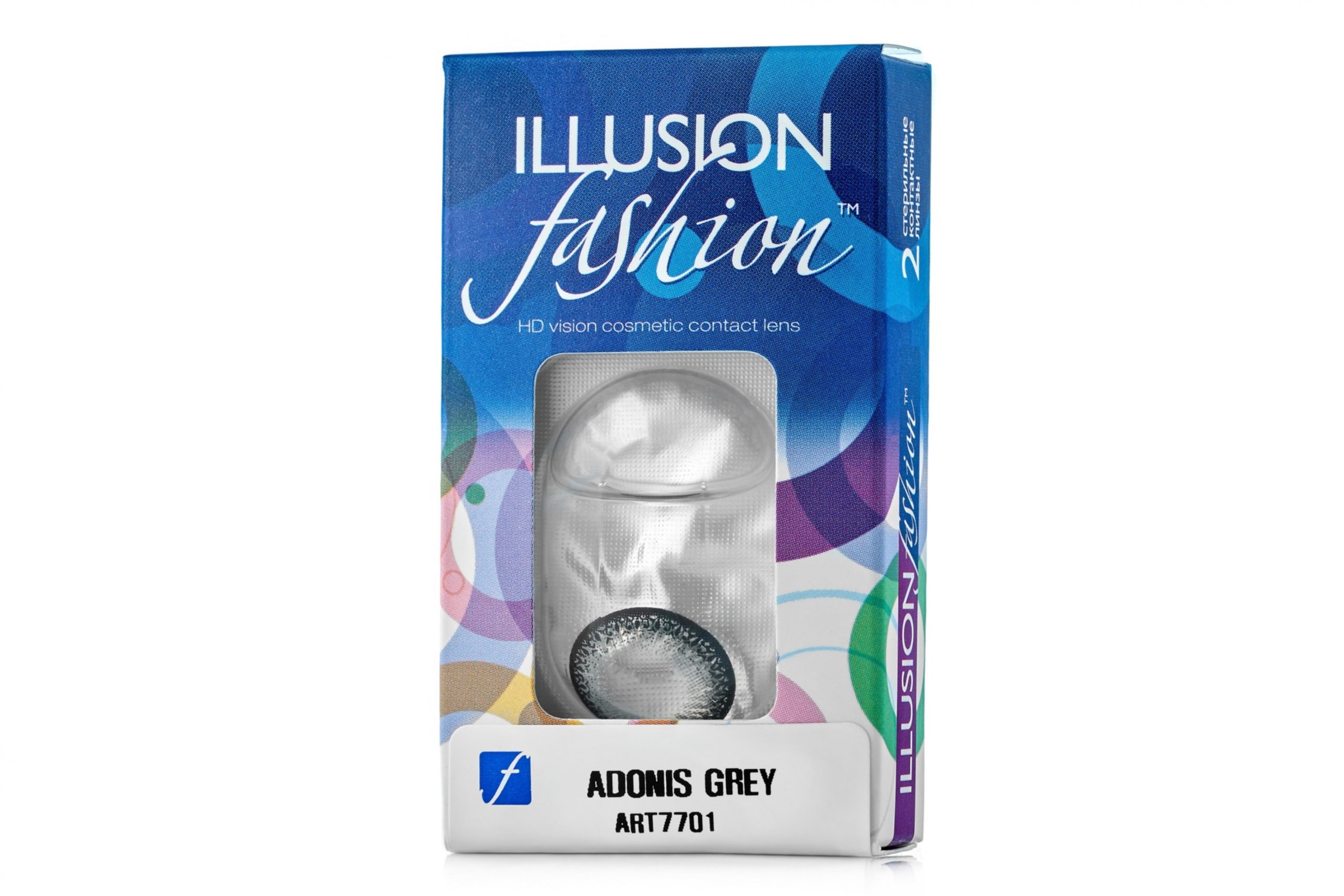 Линзы ILLUSION fashion adonis greу контактные -3.5/14.5/8.6/2 шт