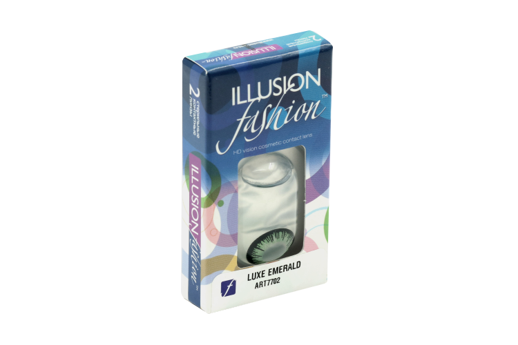 Линзы ILLUSION fashion Luxe emerald контактные 1 месяц -3.5/14.5/8.6/2 шт