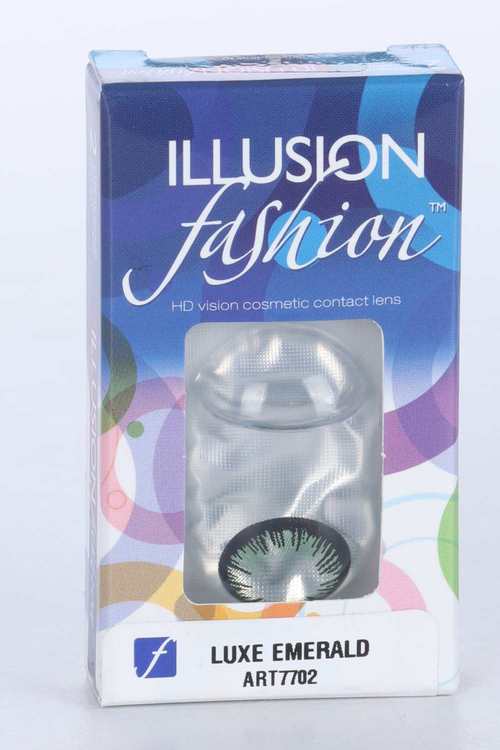 Линзы ILLUSION fashion Luxe emerald контактные 1 месяц -4.0/14.5/8.6 2 шт