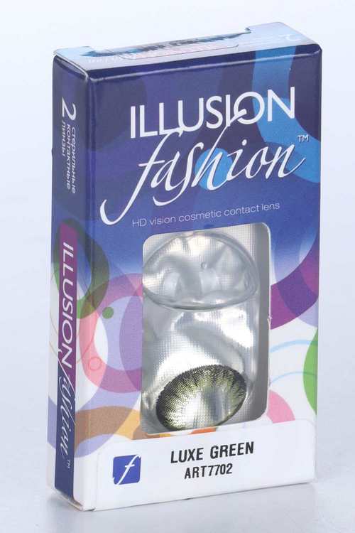 Линзы ILLUSION fashion Luxe green контактные 1 месяц -3.0/14.5/8.6 2 шт