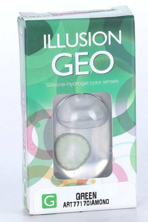 Линзы ILLUSION Geo diamand green контактные 1 месяц -4.0/14.2/8.6/2 шт