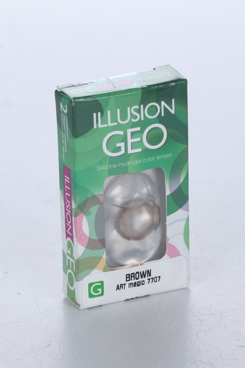 Линзы ILLUSION Geo Magic brown контактные 1 месяц -3,0/14.2/8.6/2 шт