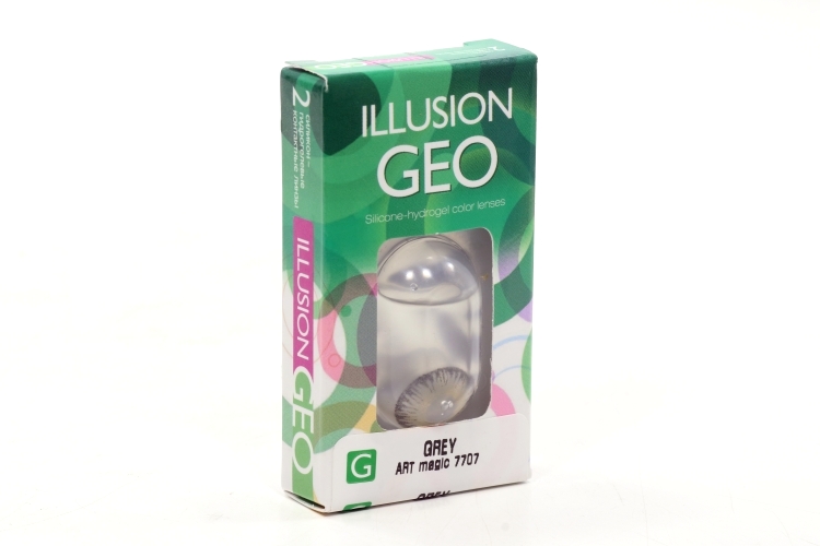 Линзы ILLUSION Geo magic grey контактные 1 месяц -1.5/14.2/8.6/2 шт