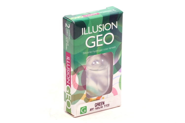 Линзы ILLUSION Geo Nature green контактные 1 месяц -2.5/14.2/8.6/2 шт