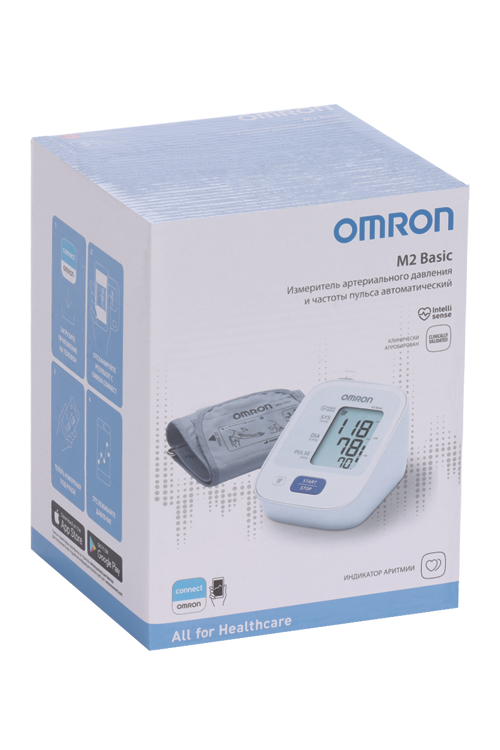 Тонометр OMRON M2 Basic (HEM-7121-RU) без адаптера батарейки в комплекте