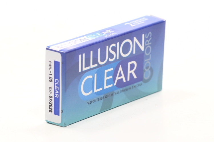 Линзы ILLUSION clear Colors контактные прозрачные 3 месяца -1.0/8.6/2 шт