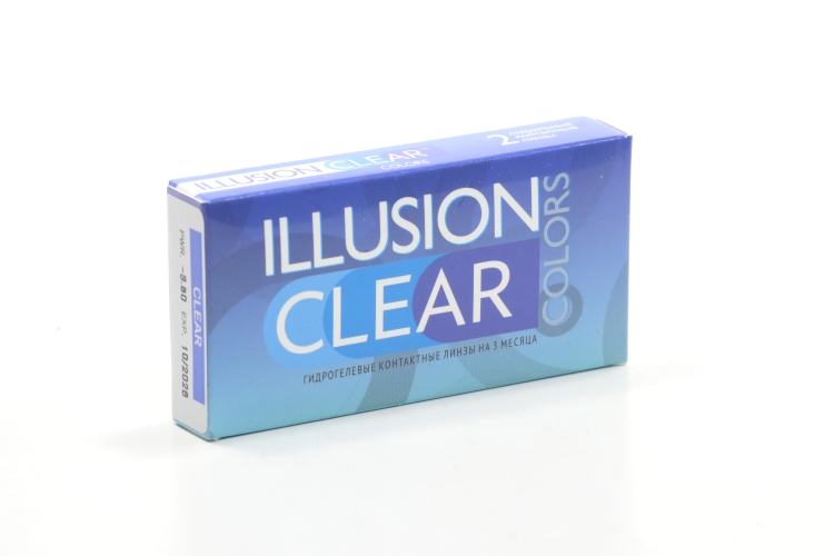Линзы ILLUSION colors Clear контактные мягкие (диоптрия -3,5), 2 шт
