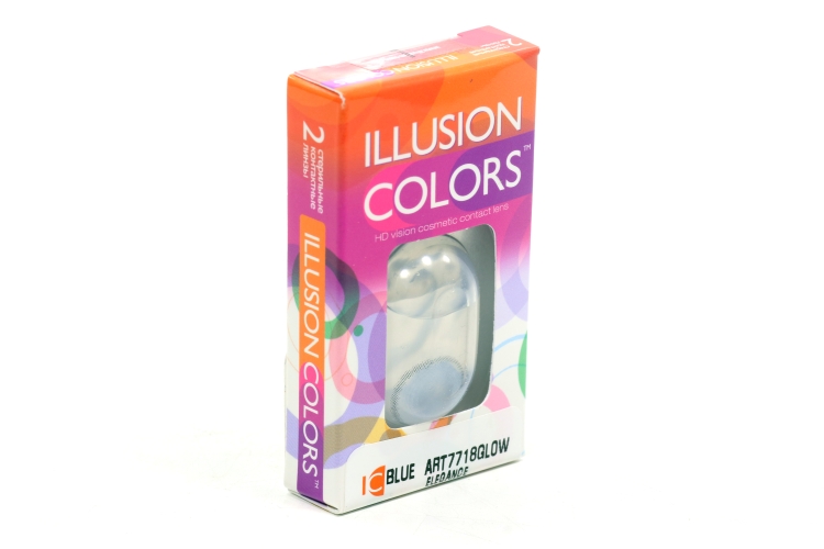 Линзы ILLUSION colors el blue GLOW контактные — 0.00/14.0/8.6/2 шт