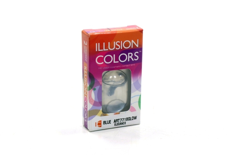 Линзы ILLUSION colors el blue GLOW контактные -1.00/14.0/8.6/ 2 шт