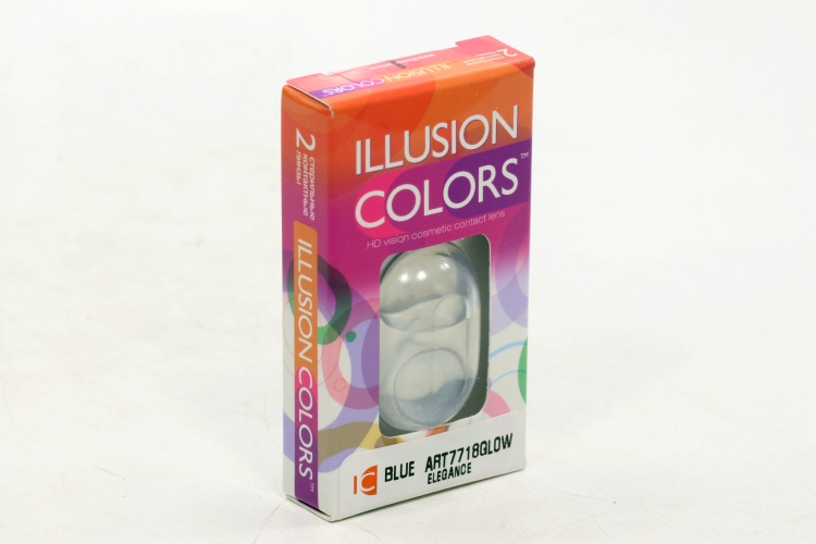 Линзы ILLUSION colors el blue GLOW контактные -2.0/14.0/8.6/2 шт