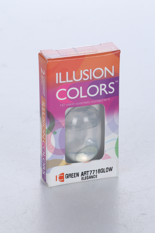 Линзы ILLUSION colors el green GLOW контактные 3 месяца-1.5/14.0/8.6/2 шт