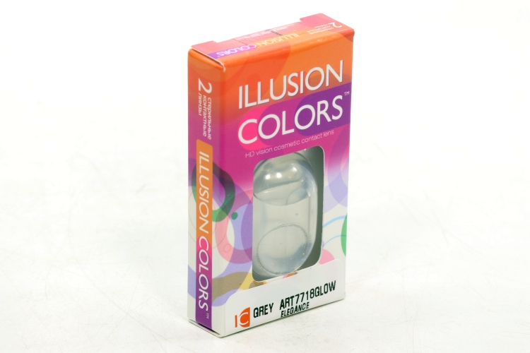 Линзы ILLUSION colors el grey GLOW контактные -1.5/14.0/8.6/2 шт