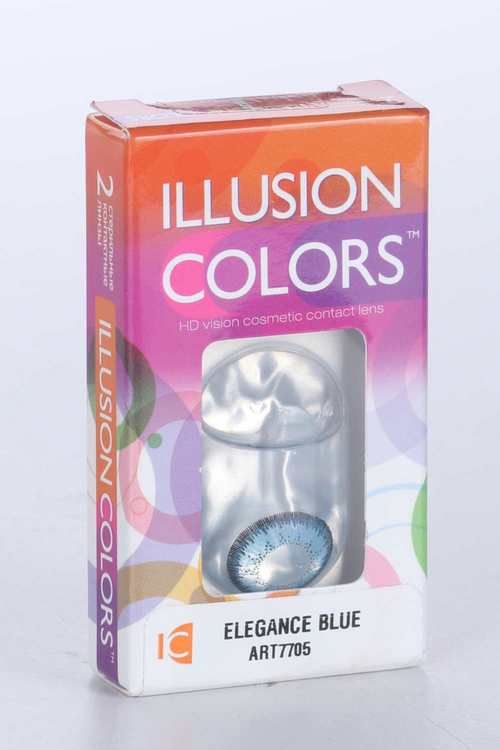 Линзы ILLUSION colors Elegance blue контактные 3 месяца -0.00/14.0/8.6/2 шт