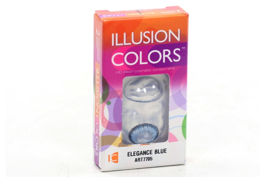 Линзы ILLUSION colors Elegance blue контактные 3 месяца -2.0/14.0/8.6/2 шт