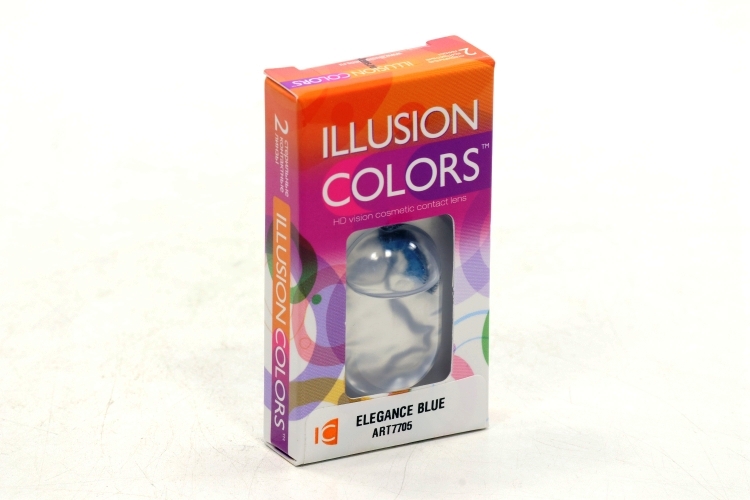 Линзы ILLUSION colors Elegance blue контактные 3 месяца -3.0/14.0/8.6/2 шт