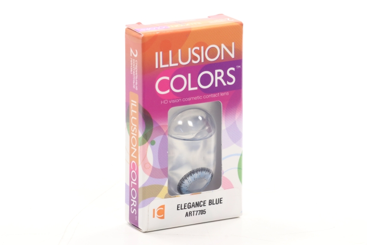 линзы ILLUSION colors Elegance blue контактные 3 месяца -3.5/14.0/8.6/2 шт