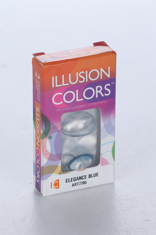 Линзы ILLUSION colors Elegance blue контактные 3 месяца -4.0/14.0/8.6/2 шт