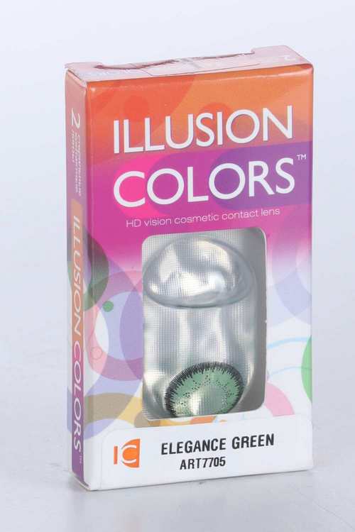 Линзы ILLUSION colors Elegance green контактные 3 месяца -0.0/14.0/8.6/2 шт