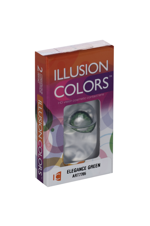 Линзы ILLUSION colors Elegance green контактные 3 месяца -2.5/14.0/8.6/2 шт