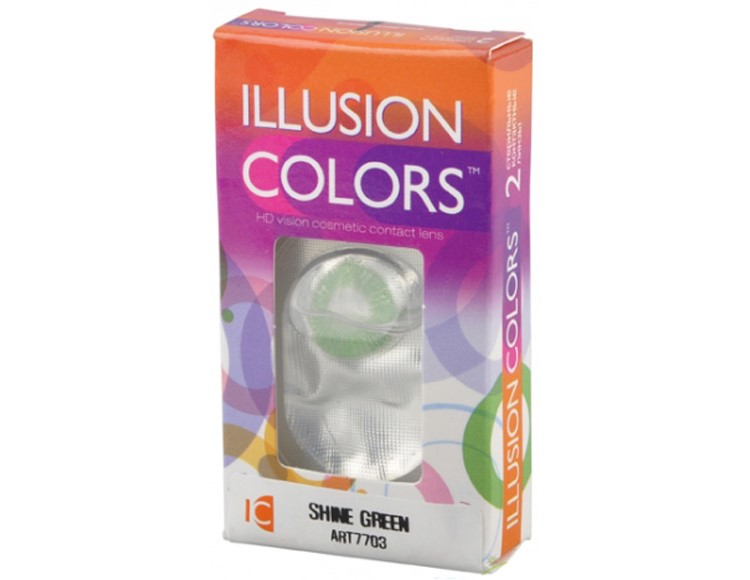 Линзы ILLUSION colors Elegance green контактные 3 месяца -3.0/14.0/8.6/2 шт