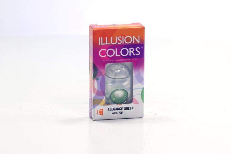Линзы ILLUSION colors Elegance green контактные 3 месяца -3.5/14.0/8.6/2 шт