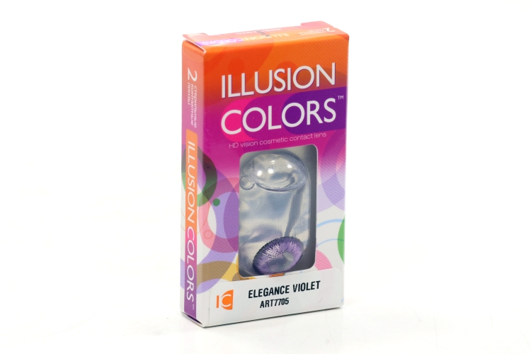 Линзы ILLUSION colors Elegance violet контактные 3 месяца -0.0/14.0/8.6 2 шт