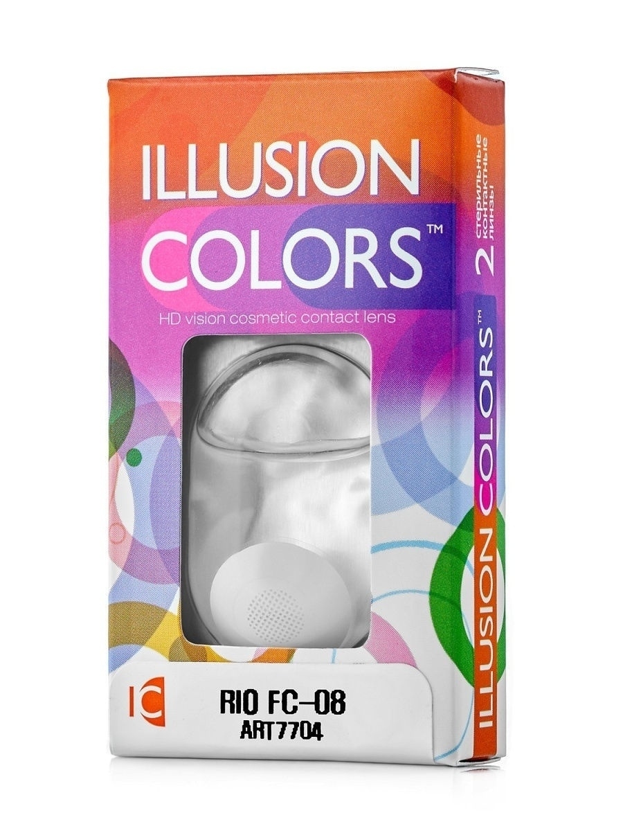 Линзы ILLUSION colors Rio контактные FC 08 белое бельмо 3 месяца — 0.00/14.0/8.6/2 шт