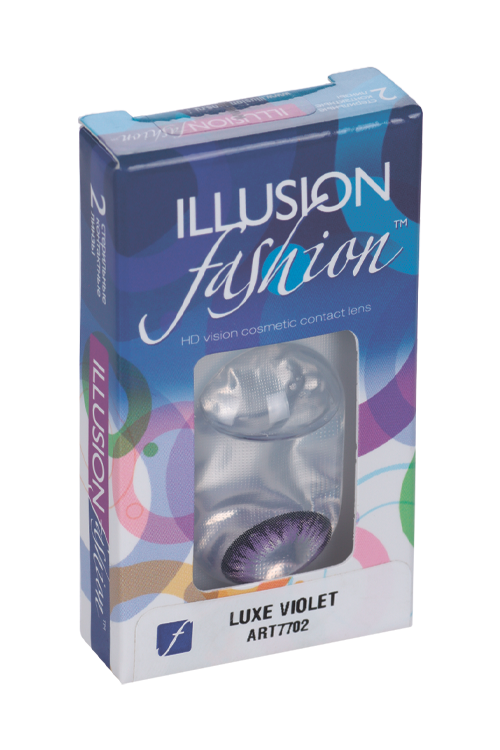 Линзы ILLUSION fashion Luxe violet контактные 1 месяц -0.0/14.5/8.6/2 шт