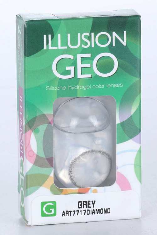 Линзы ILLUSION Geo diamand grey контактные 1 месяц -2.5/14.2/8.6/2 шт