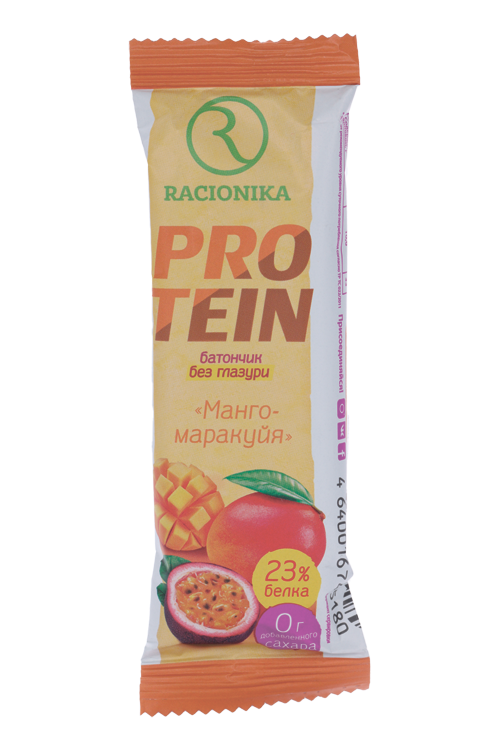 Батончик Рационика Protein Манго-маракуйя неглаз/высокобелковый, 45 г